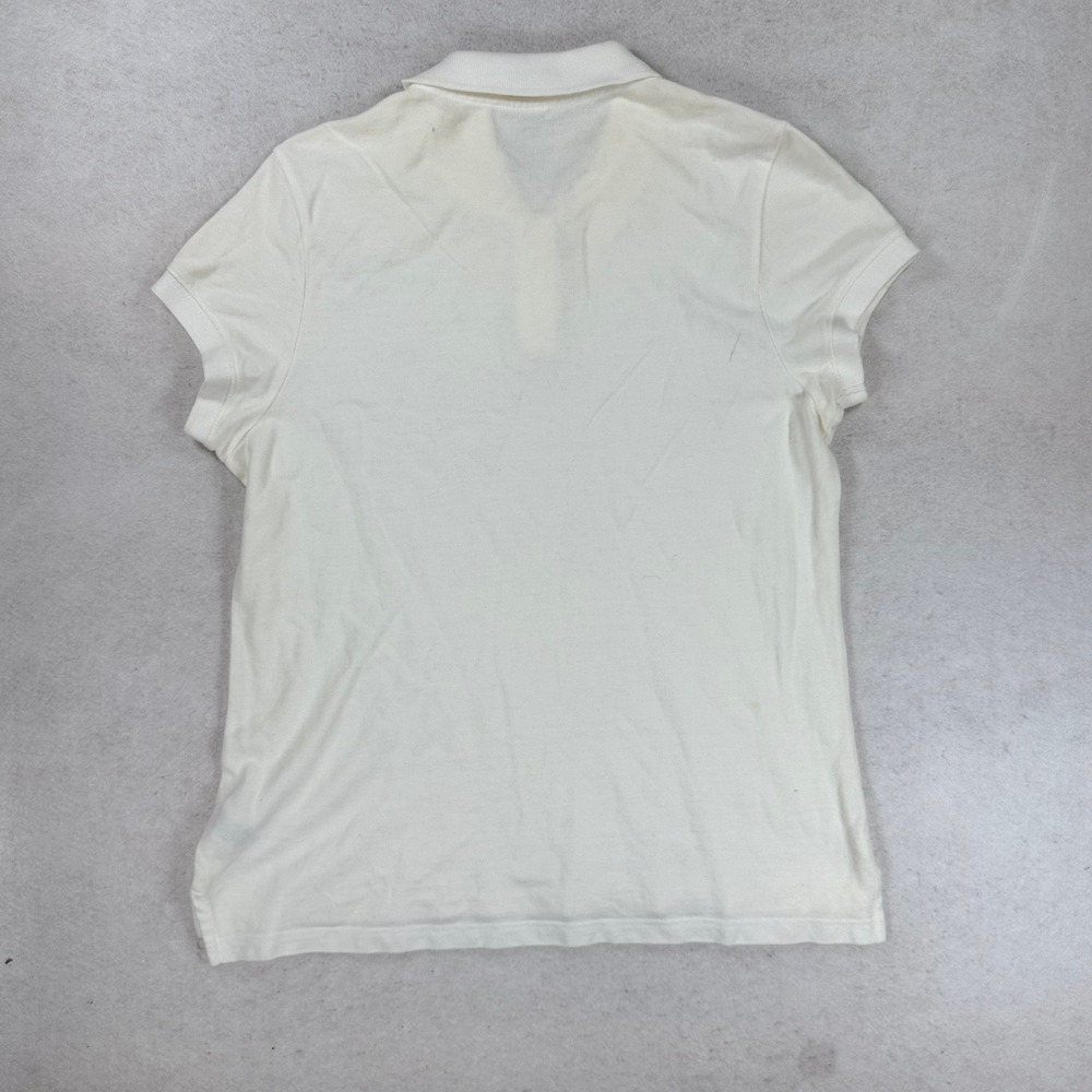 VTG Polo Jeans Ralph Lauren Womens XL White Cotton Preppy Short Sleeve Polo Y2K - Picture 8 of 8